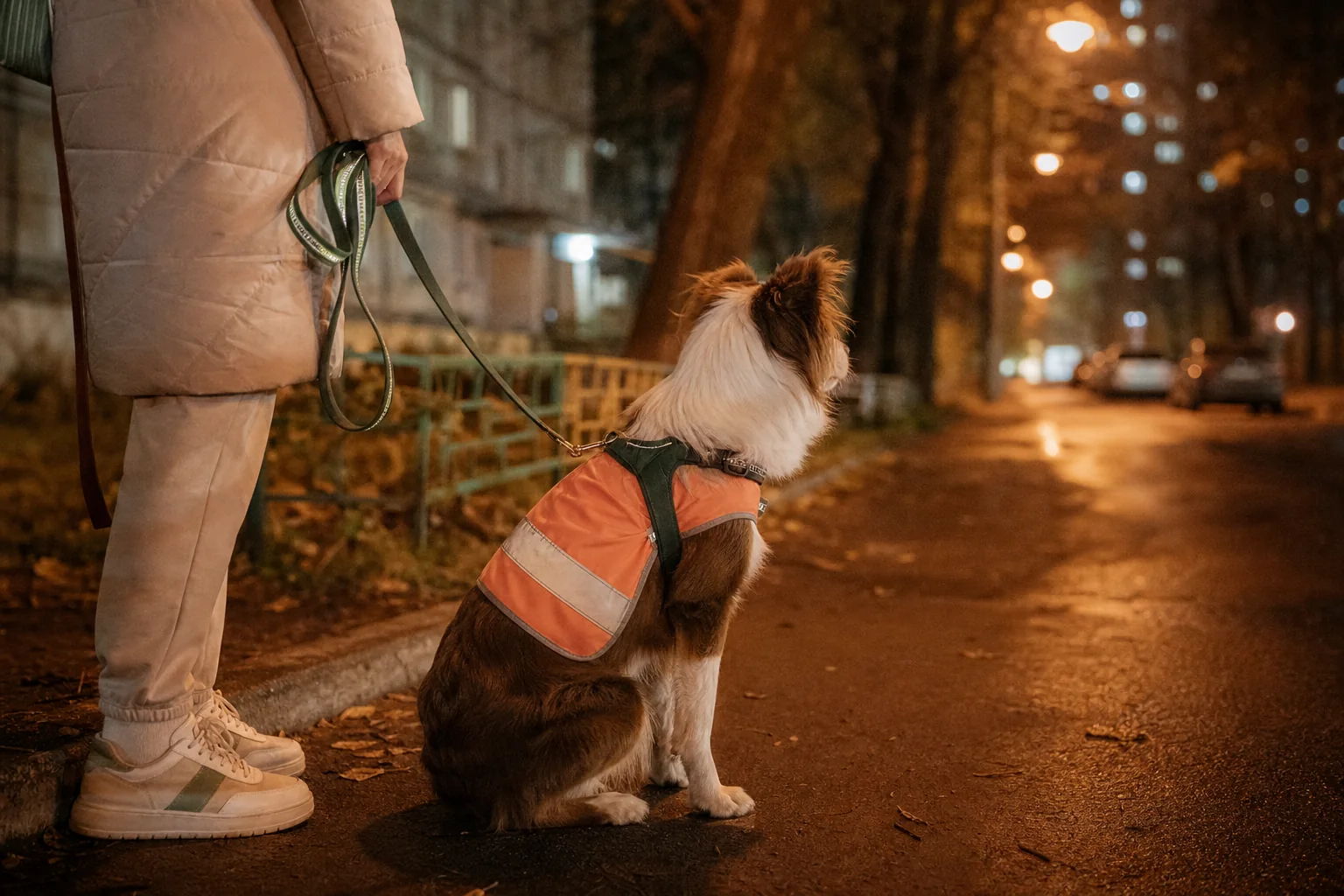 Вечерний выгул собаки: безопасность и свет